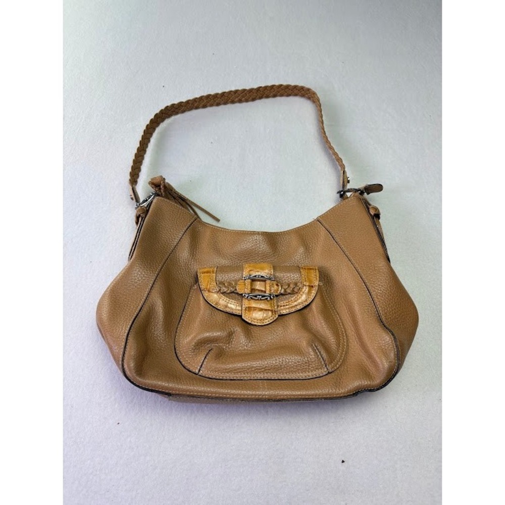 Brighton Hobo Shoulder Bag Womens Tan Leather D387168 Braided Tassel